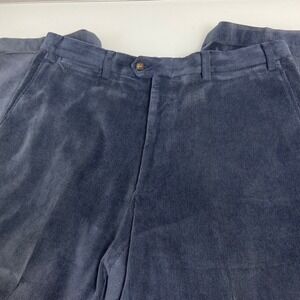 Canali‎ Mens 34x28 Corduroy Pants Blue Dress Casual Trousers Business Work